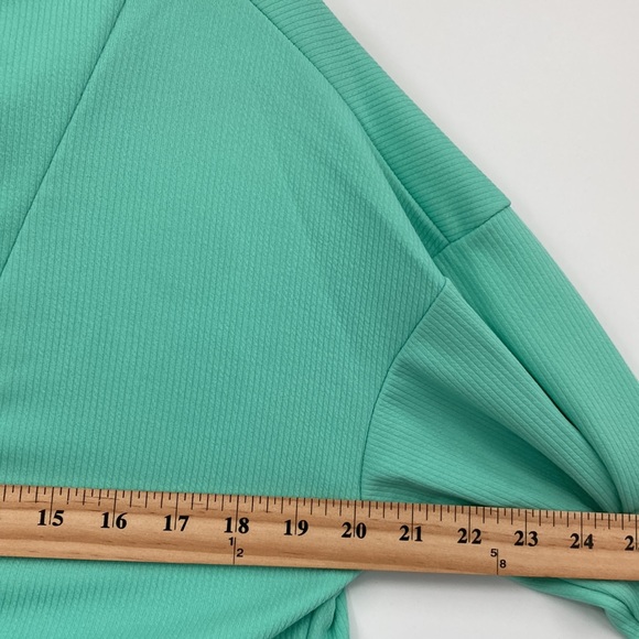 MISLOOK Mint Green 1/4 Button Pullover Lightweight Sweater Small - Picture 8 of 10